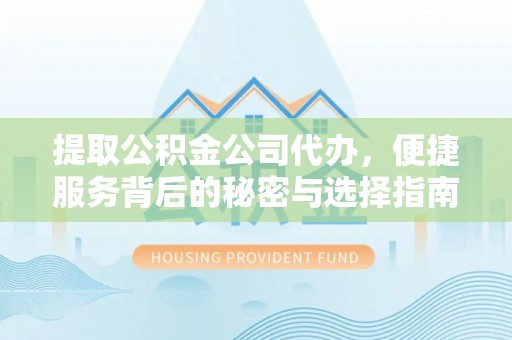 杨陵提取公积金公司代办，便捷服务背后的秘密与选择指南