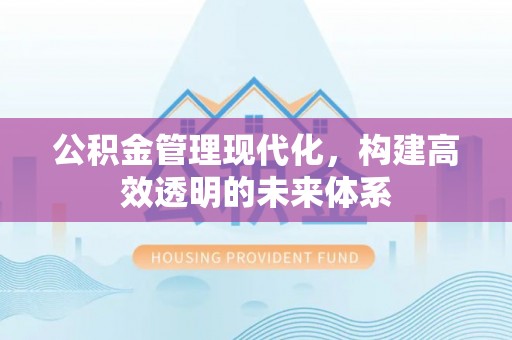 杨陵公积金管理现代化，构建高效透明的未来体系