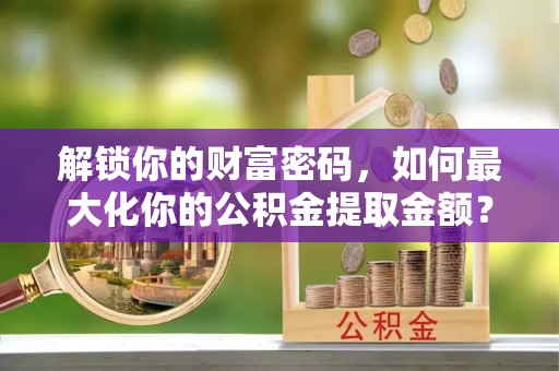 杨陵解锁你的财富密码，如何最大化你的公积金提取金额？
